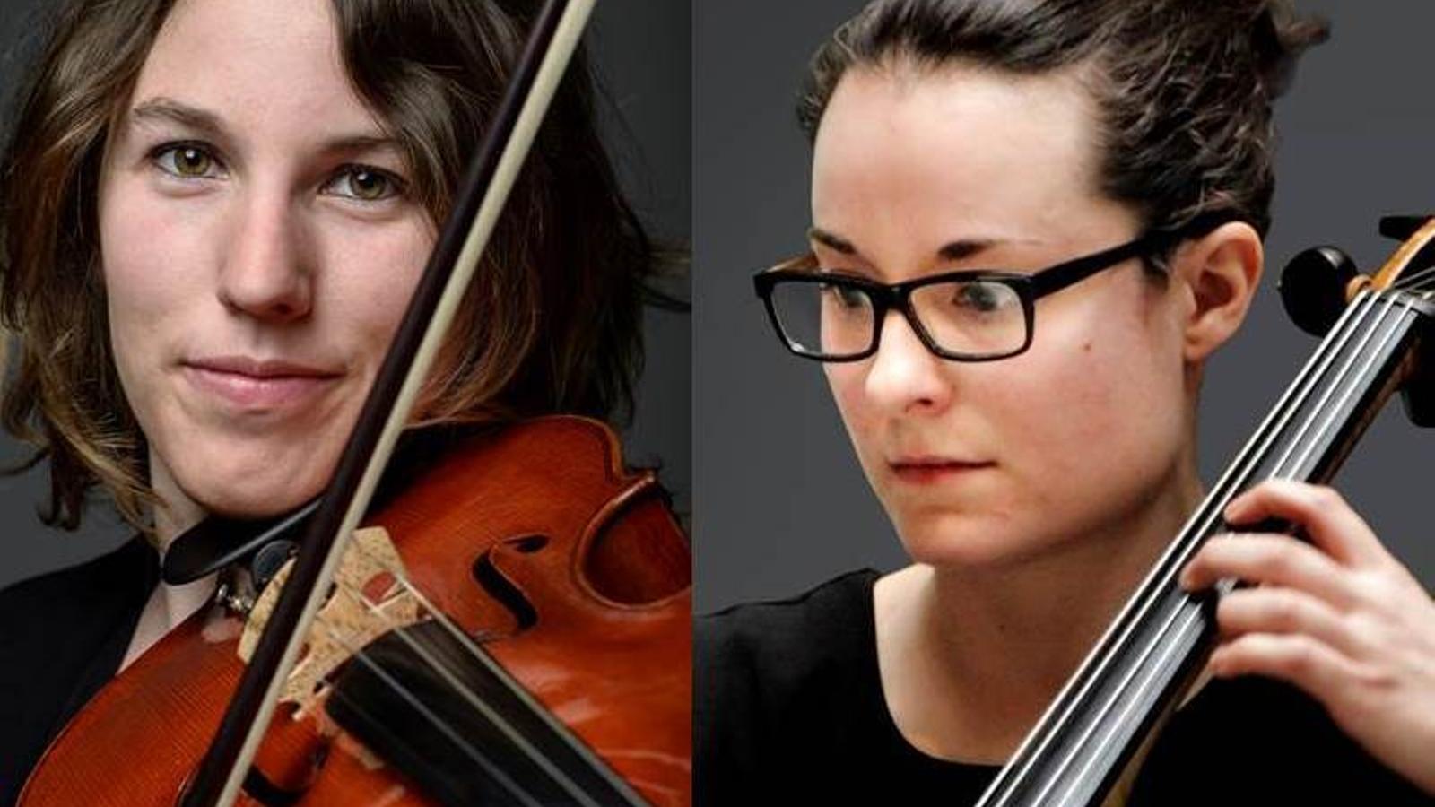 Les instrumentistes Laia Capdevila i Mireia Planas, a la viola i al violoncel, respectivament. / Fundació ONCA
